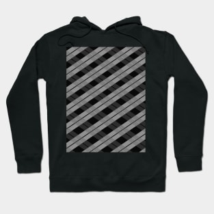 Crossed checked black tone pattern Hoodie